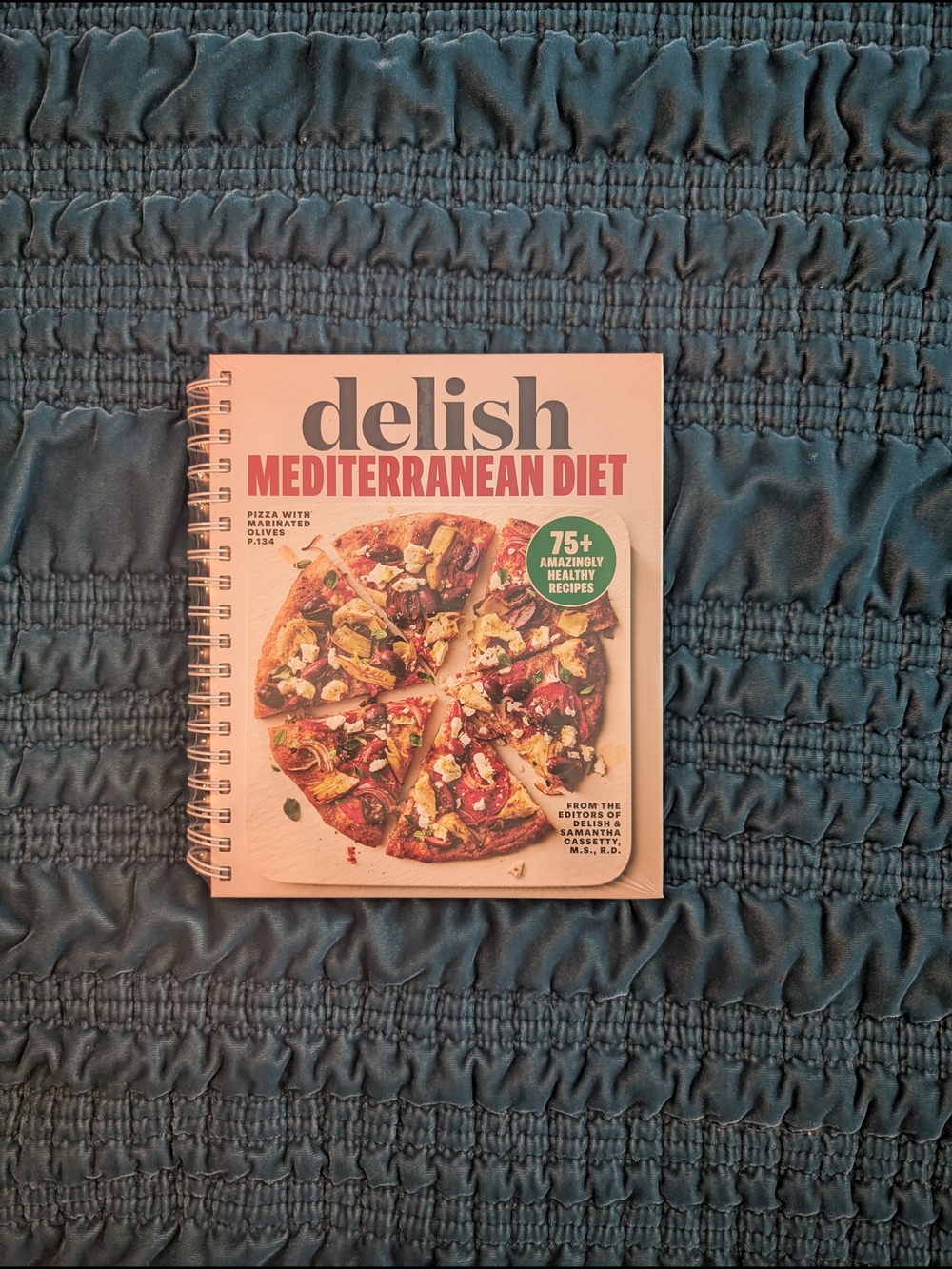 Delish Mediterranean Diet Cookbook — Pink Spiral-Bound